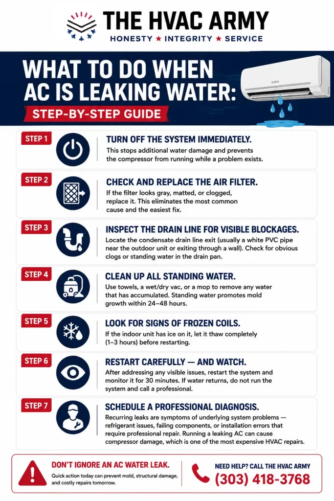 What To Do When AC Is Leaking Water: Step-by-Step Guide